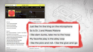 Vox Creative x NBA2K - Kurtis Blow's 'Basketball' lyric highlight, excerpt from design style guide